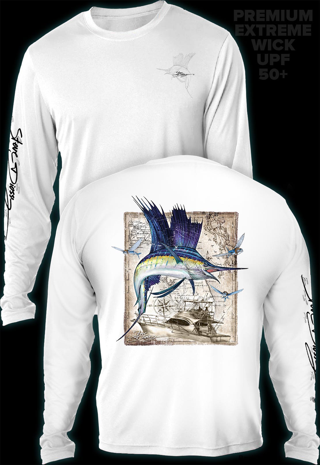 "Sailfish Classic" Men's Extreme Wick Long Sleeve Performance Shirt ᴜᴘꜰ-ᴛᴇᴇ